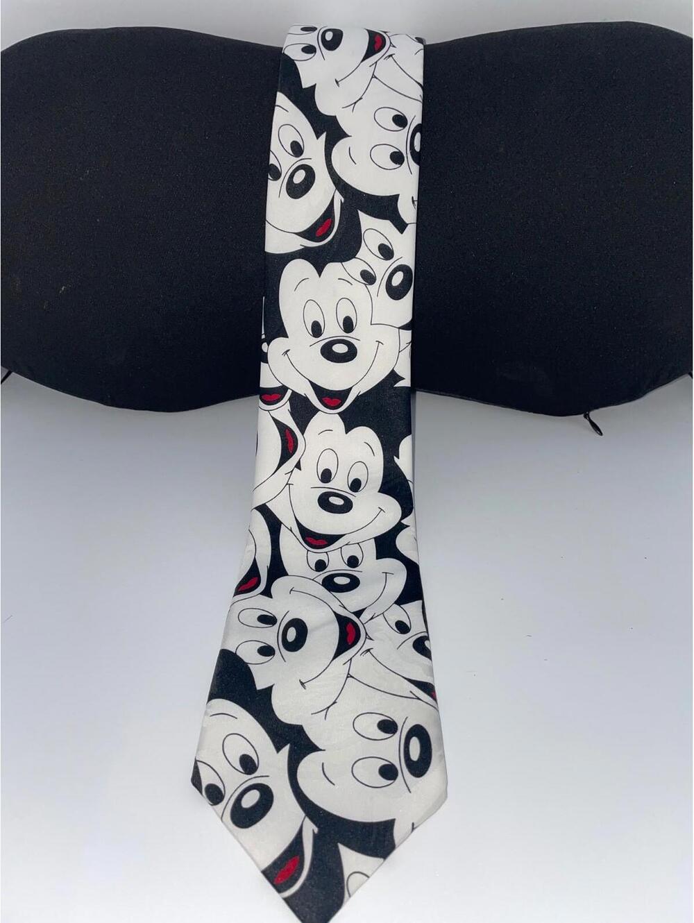 Mickey Mouse Disney Black and White Mickey Smily Face Neck Tie Classic Mickey